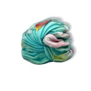 Christian Dior 1960s Turban Chapeau Silk Cotton Tulle Floral Multicolor Vintage